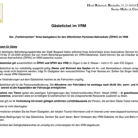 Gasthof Rebstock Boppard
